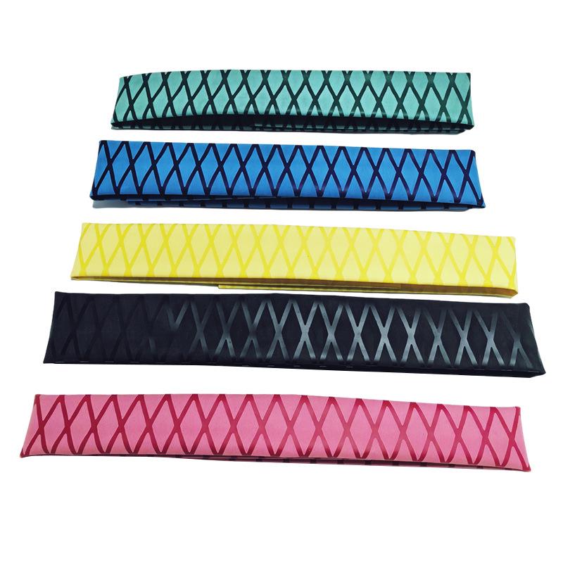 Patterned Heat Shrink Tubing Grip Cover for Fishing Rods and Badminton Rackets - Non-Slip Insulation Sleeve for Handle and Wiring Harness.