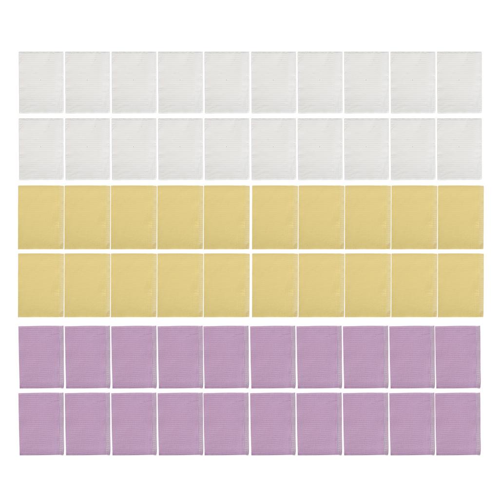 60 Pcs Disposable Nail Art Table Towels Soft Waterproof Oil Proof Table Mat for Manicure Purple Yell