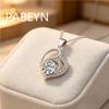 925 Sterling Silver Fashion Light Luxury Heart To Heart Zircon Pendant Necklace Daily Party Anniversary Wedding Holiday Gift