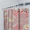 Adorable Cartoon Pattern Shower Curtain Pink Stars Shoes Design For Bathroom Decoration