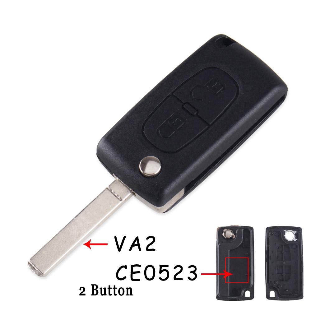 Remote Key Case For Peugeot 207 307 308 407 607 807 For Citroen C2 C3 C4 C5 C6 Flip Folding Car Key Shell 2/3/4 Buttons