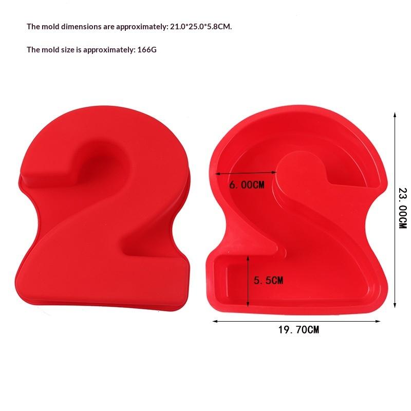 1 Stück 10 Zoll Zahlen Backformen Große Silikon 3D Zahlenkuchenformen DIY Backformen Zahlenform 0-9 Für Geburtstag