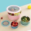 Baby Versiegelte Edelstahl Bento Lunchbox - Anti-Rutsch Runde Nudelschale