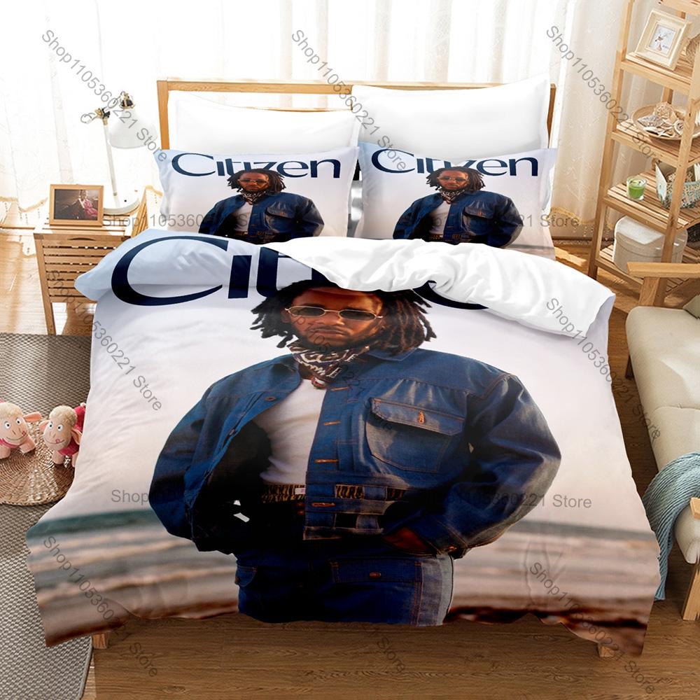 Cool Kendrick Lamar Jazz Funk West Coast Hip Hop Retro Street Culture Themed 3PCS Bedding 1 Duvet Cover + 2 Pillowcases All Seas
