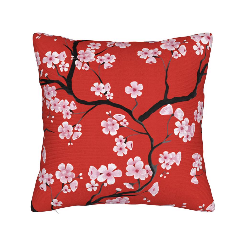 Pillow Cover Pink Cherry Blossom Watercolor Morden Pillow Case For Office Car Home Decor Pillowcases