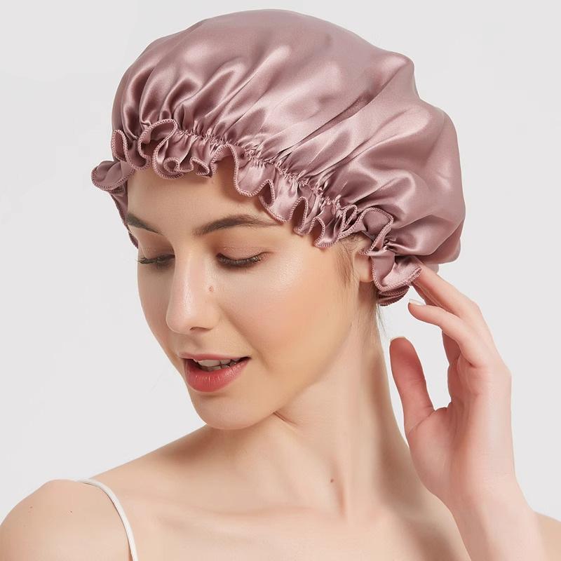 Women s home nightcap high-end satin shower cap mulberry beauty satin hair care cap bag head Customizable color