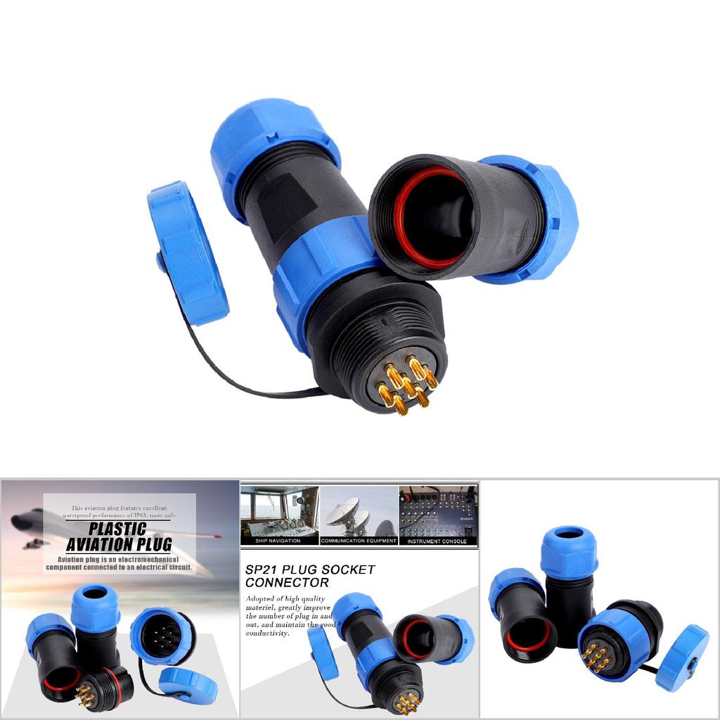 SP21 IP68 7Pin Waterproof Plastic Aviation Plug Socket Cable in line Connector( 7Pin)