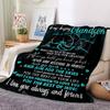 1pc To Grandson Envelope Gift Blanket, Lightweight Flannel Throw For Sofa, Bed, Travel, Camping, Livingroom, Office, Couch, Chair