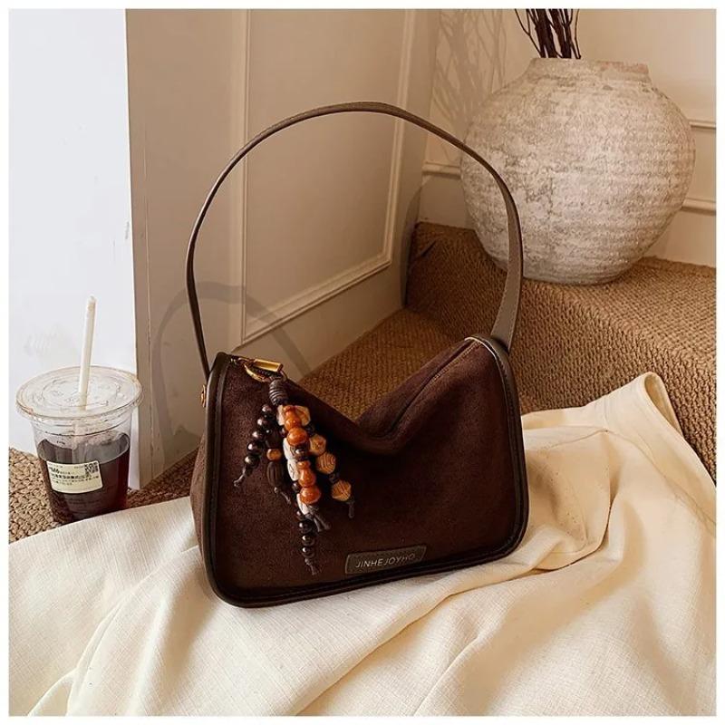 Retro Women Bag,Suede-Like Faux Leather Elegant Crossbody Shoulder Bag for Work,women s handbag кофейный