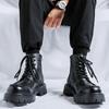 Men's popular locomotive boots big boots thick-soled straps medium-top Martin boots British style round head high boots 86689-R