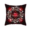Fuwatacchi Merry Christmas Print Pillowcase Red Black Plaid Cushion Cover Home Chair Sofa Decoration  _,(5)