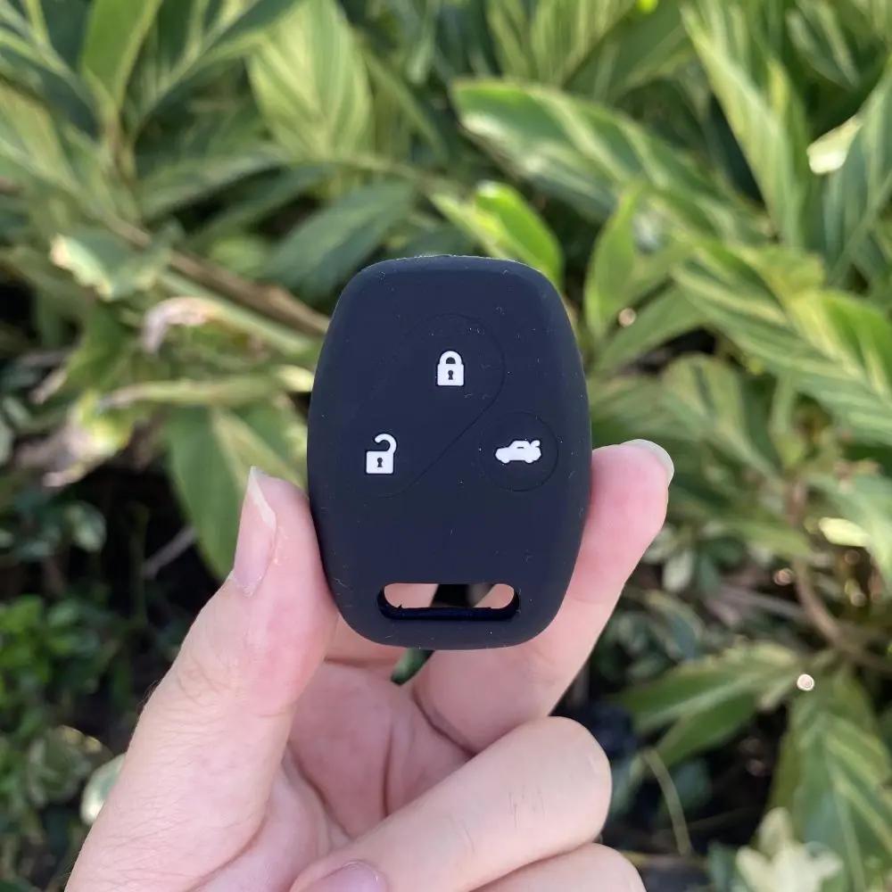 3 Buttons Silicone Fob Key Case Protect Skin Car Cover Holder Rubber Shell for HONDA Accord Pilot CR-V CRV Civic Remote Keychain