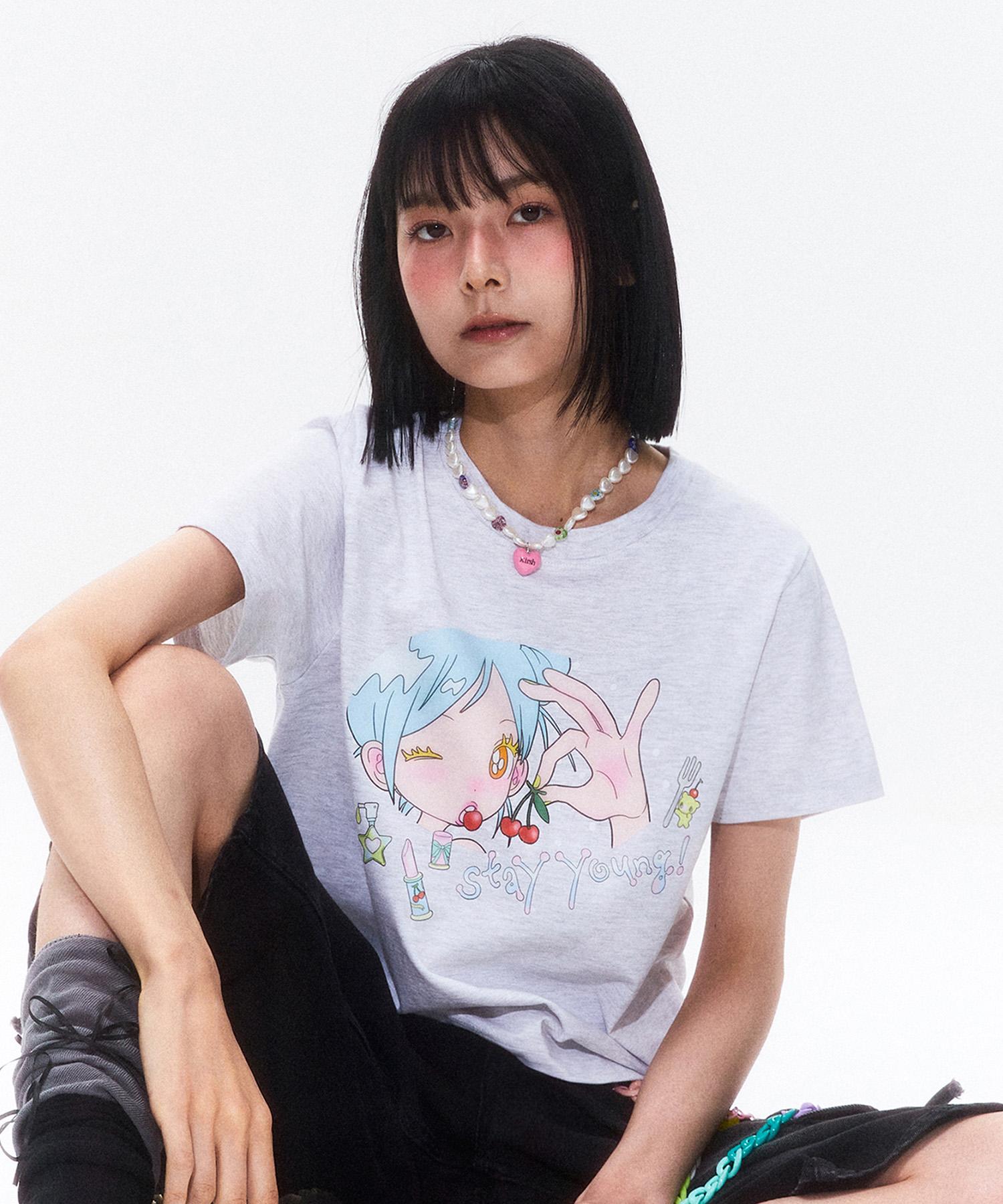 Kirsh X Sunonebird Graphic Standard Fit T-Shirt [Melange Gray] 1