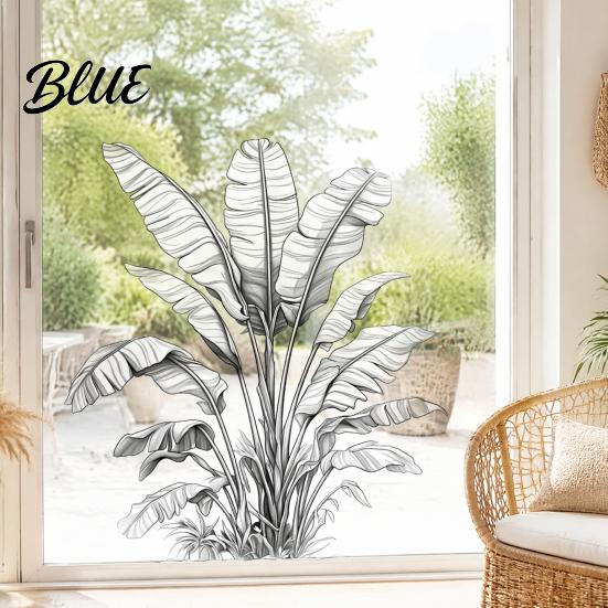 Grüne Blatt Wandaufkleber Tropische Pflanzenaufkleber PVC Wasserdichte Botanische Abziehbilder Nordisch
