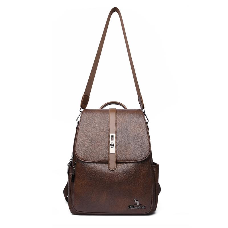 PU Backpack Women's Large Capacity Backpack Lightweight Travel Student Schoolbag