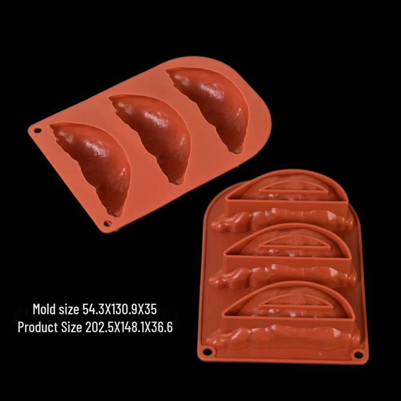 3D Fruchtmousse Silikon Kuchenformen: Birne, Apfel, Ananas, Pfirsich, Durian, Himbeere.