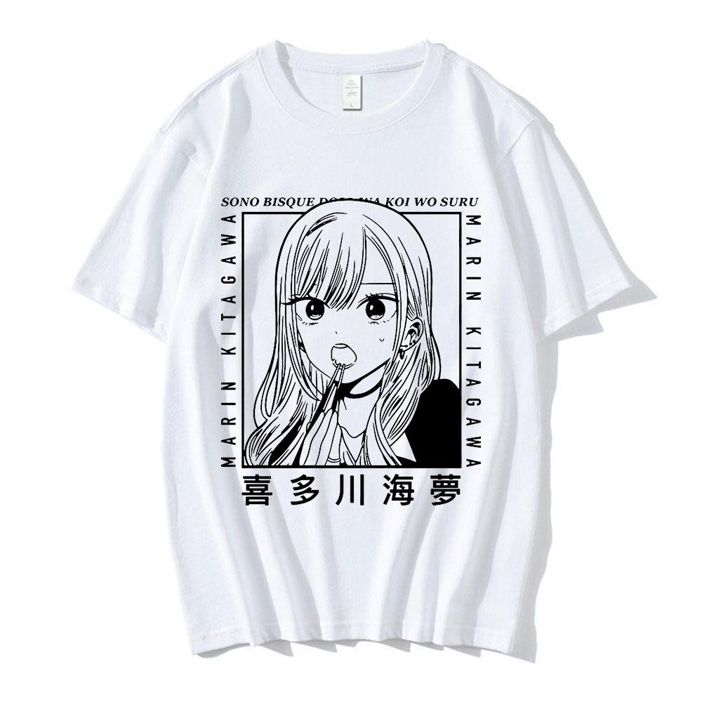 New My DressUp Darling Kitagawa Marin Anime Tshirt Suitable Summer High Quality Mens Clothing Womens Couples T Shirt New