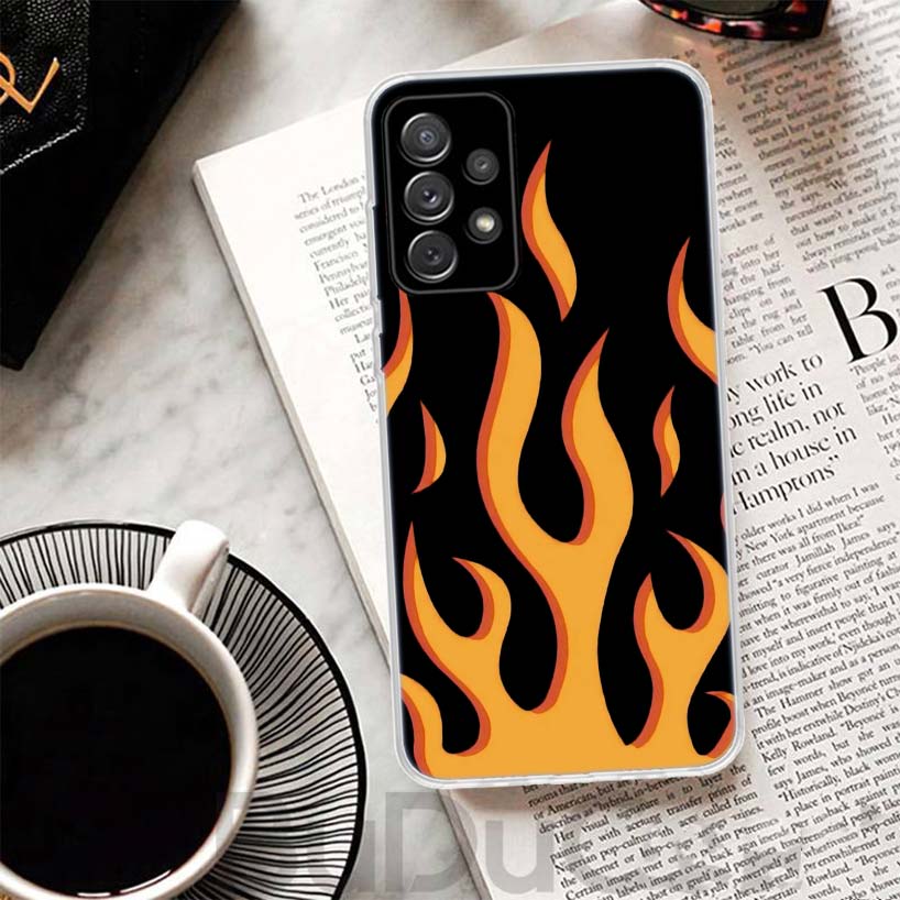 

Cool Green Red Flame Fire Cover For Samsung Galaxy A52 A42 A32 A22 A12 A50 A51 Phone Case A70 A71 A40 A41 A30S A31 A20E A21S A10 Samsung A20E