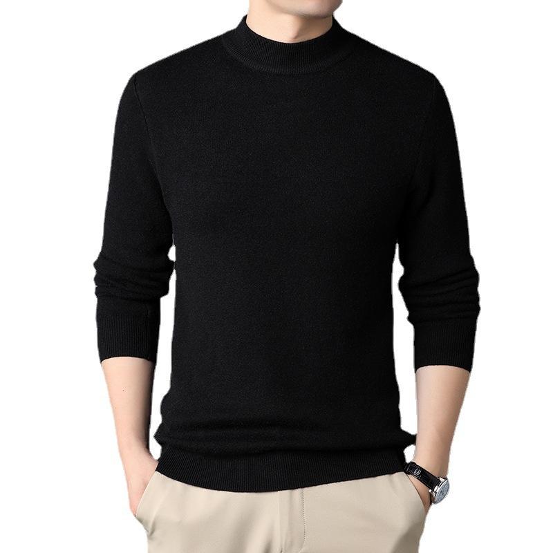 Herbst und Winter Herren Neuer Pullover Herren Einfarbig Dünnes Einfarbiges Unterhemd Jugendlicher Warmer Pullover Herren Strickpullover