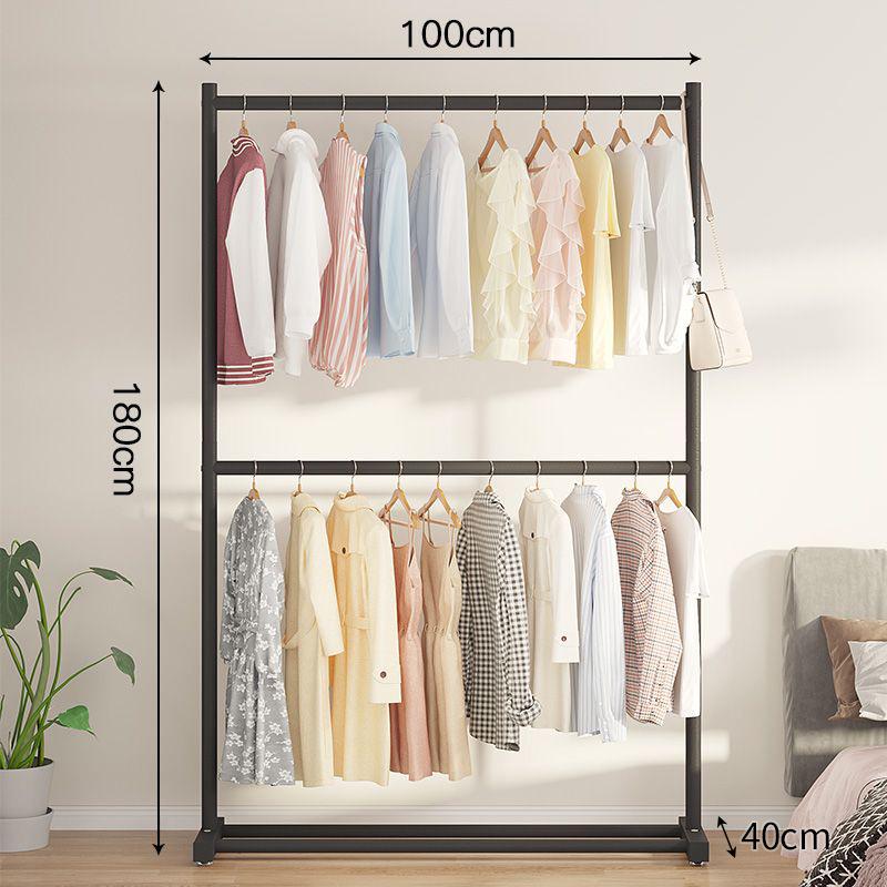 Double-Layer Hanger: Space-Saving Floor Rack for Clothes and Hats