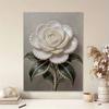 DIY Framed Pearl Painting Kit White Rose Flower Botanical Plant Sparkling Bead Canvas Creative Craft Gift for Women Adults