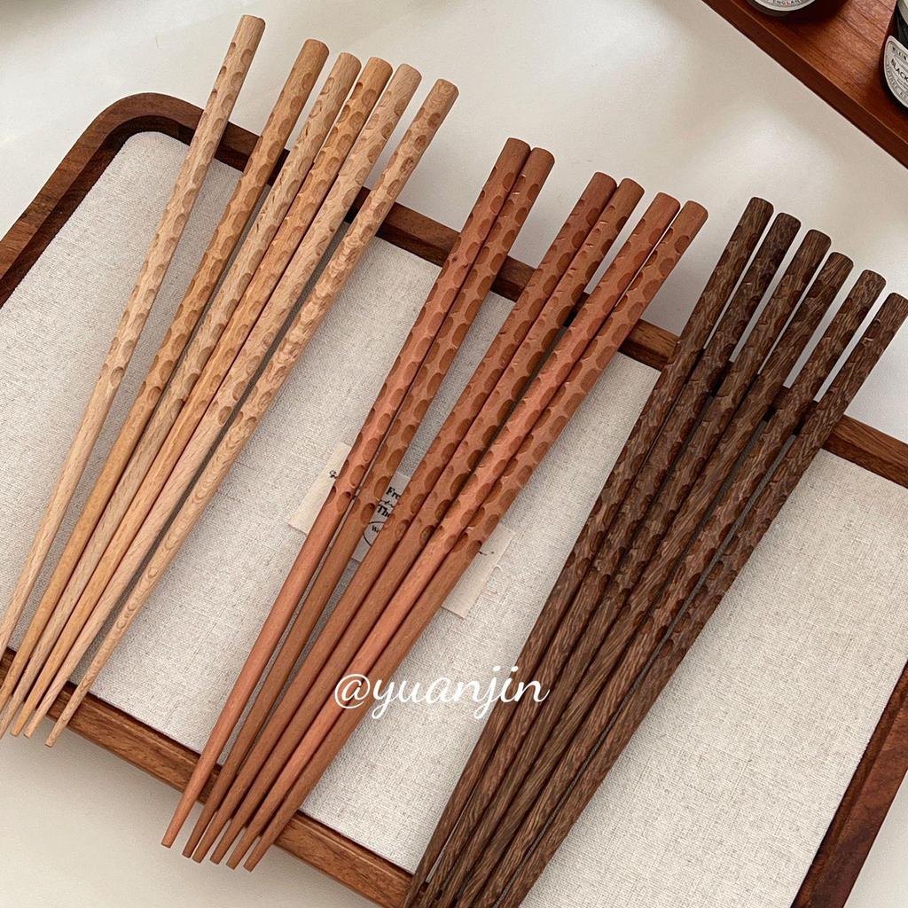 Yuanjin Bambus und Holz Hühnerflügel Rotes Sandelholz Palisander Essstäbchen: Langlebiges Schildpatt-Holz, Hochtemperaturbeständig