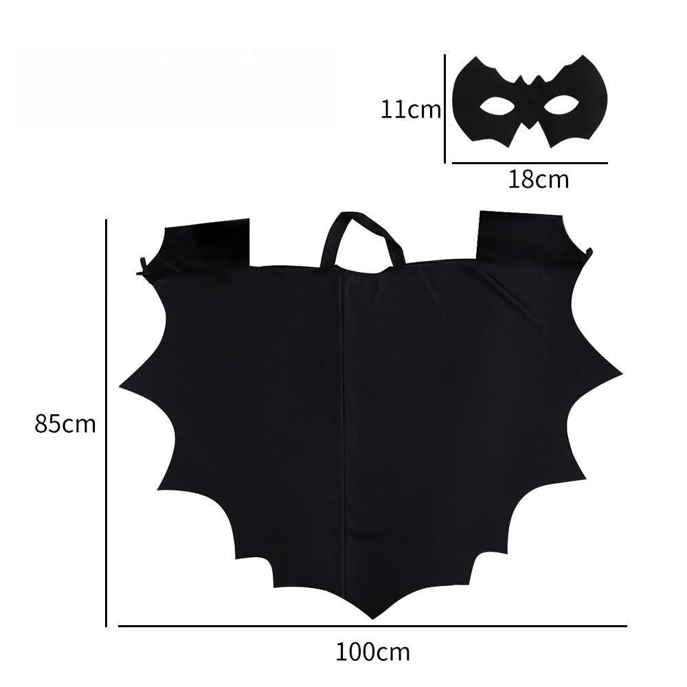 

2026 New Cosplay Costumes Fashion Festival Play Halloween Bat Cape Kids Adult One-Piece Black Mask Halloween Play Costume