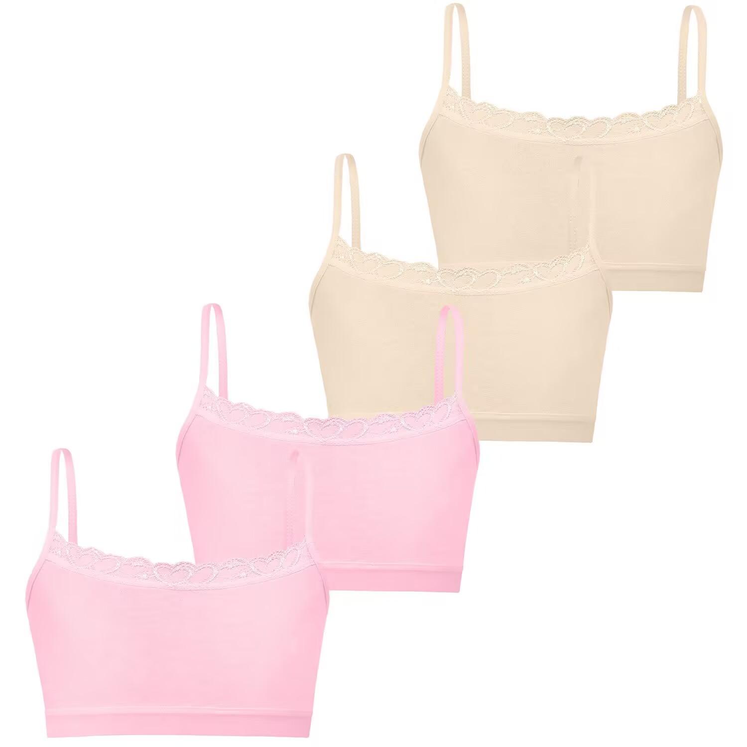 

4PC Teenage Girls Small Training Bras Cute Kids Sports Vest Bra Students Children Brassiere Underwear Tube Tops one size