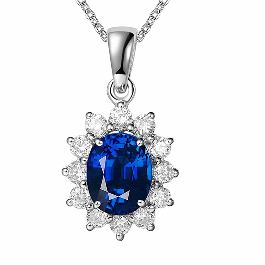 Korean Platinum Plated Ruby Water Drop Pendant Necklace