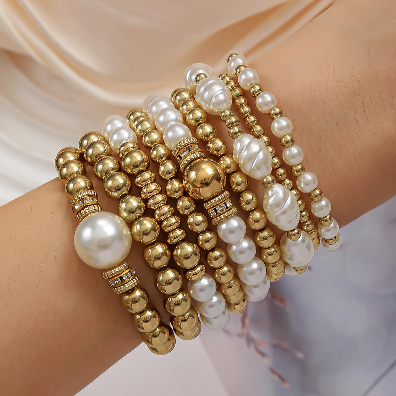 Hot-selling elastic bracelets, stacked daishi bracelet set, exaggerated personalized jewelry.