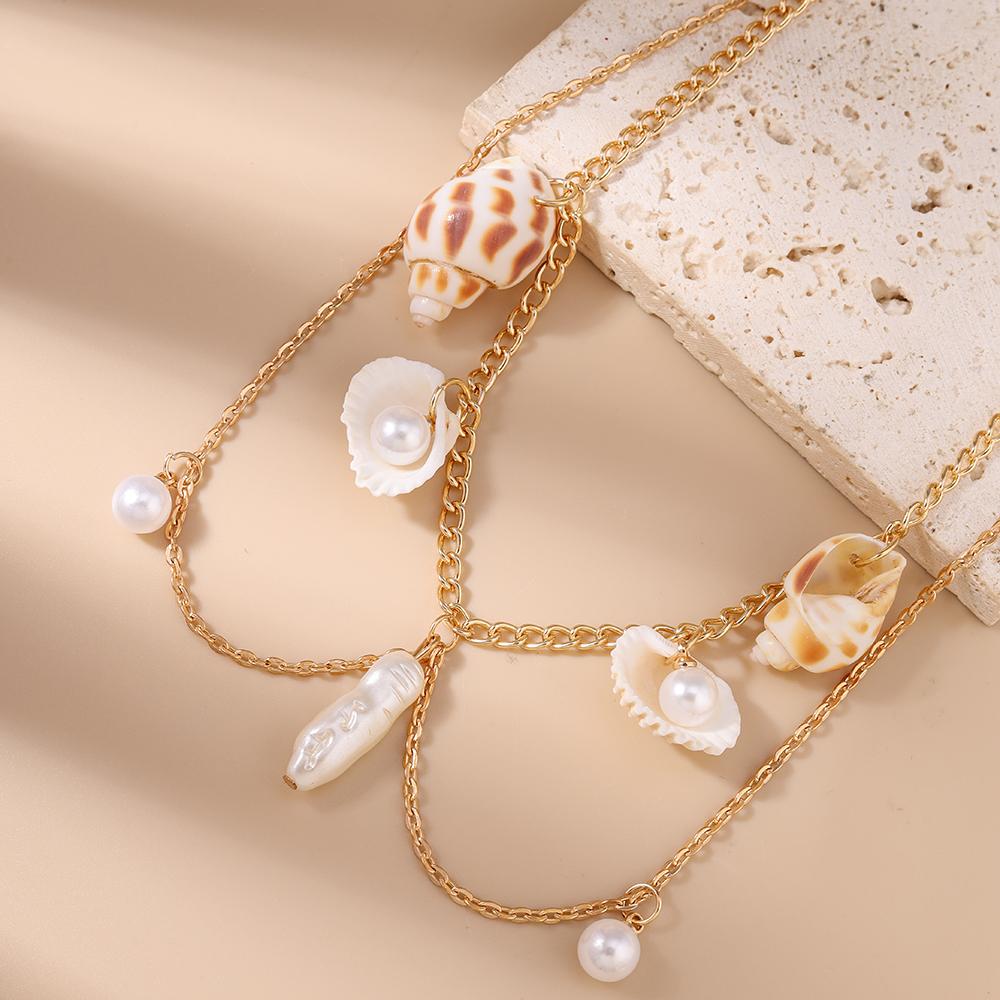 Summer Beach Shell Conch Necklace for Women Girls Pearl Choker Necklaces Bohemia Jewelry Gifts