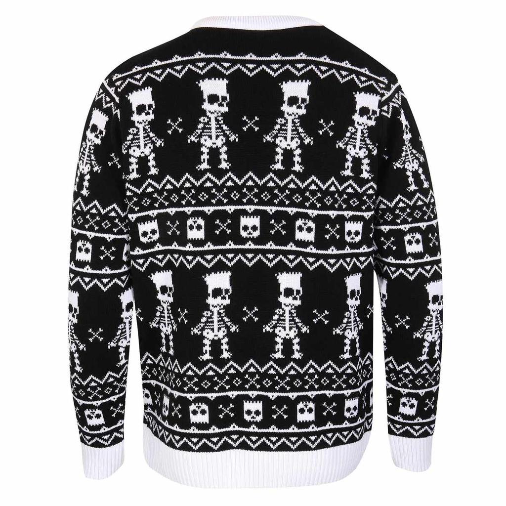 The Simpsons Unisex Adult Bart Simpson Skeleton Knitted Jumper