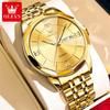 OLEVS Mens Watches Top Brand Luxury Gold Quartz Watch Men Stainless Steel Waterproof Fashion Men Wristwatches Relogio Masculino