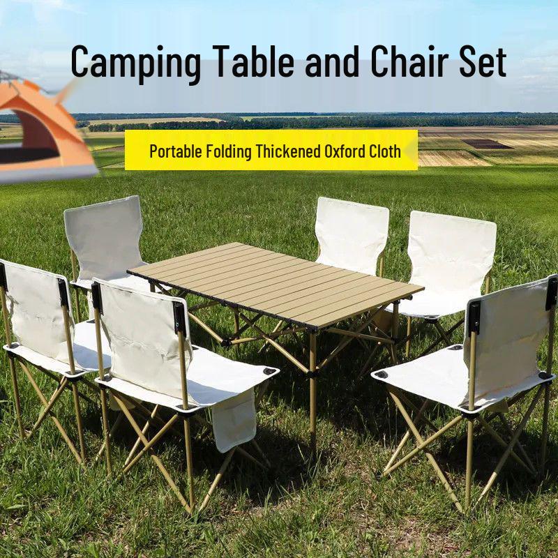 Portable Folding Egg Roll Table and Chair for Outdoor or Home Use