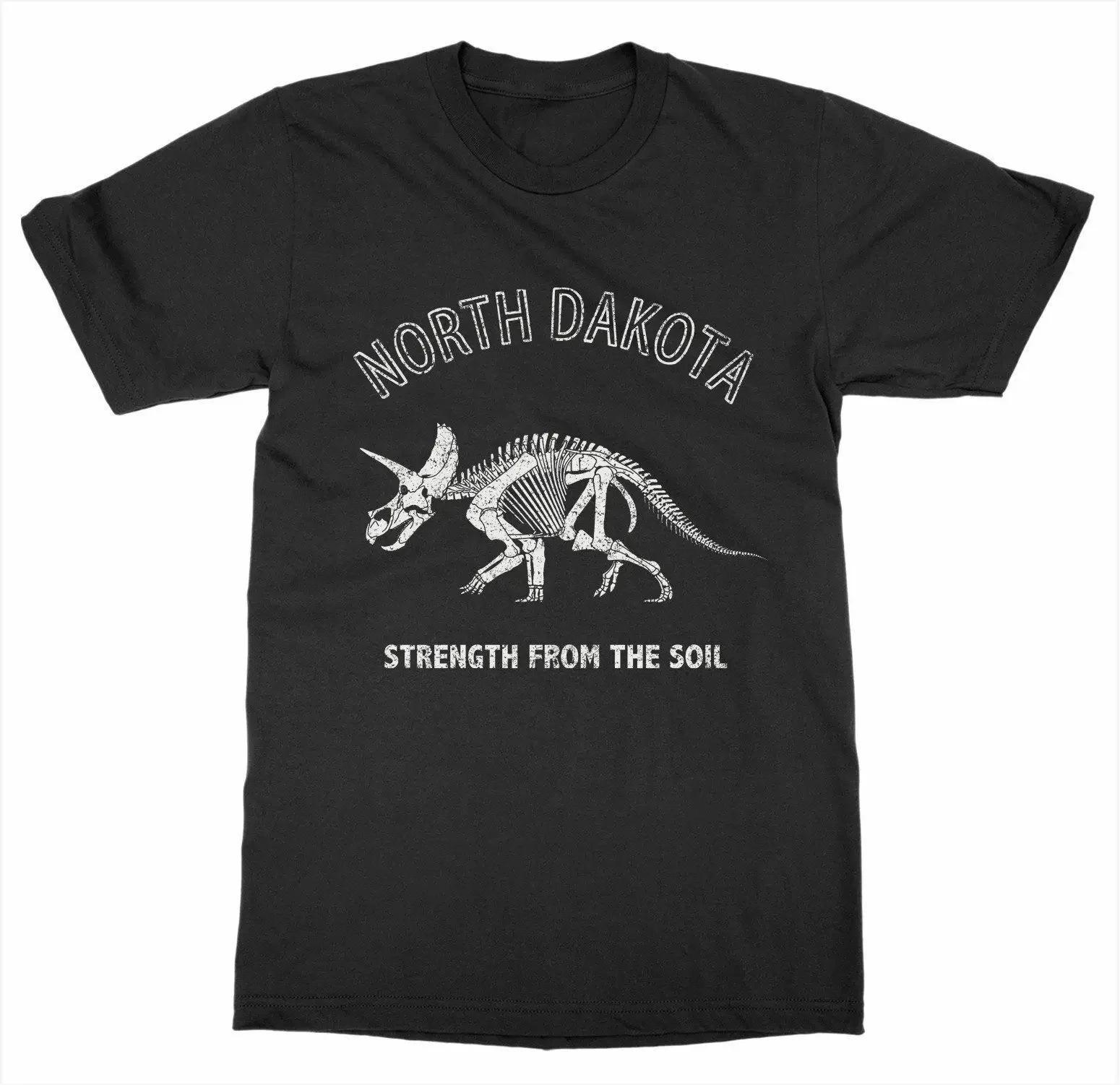 

North Dakota Dinosaur Fossils TShirt 100 Cotton ONeck Summer Short Sleeve Casual Mens Tshirt Size S3XL 4XL