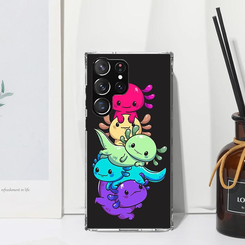 Cute Axolotl Kawaii Phone Case For Samsung Galaxy S26 S25 Edge S24 FE S23 S22 Ultra S21 Plus S20 + Art Fundas Back Cover Galaxy