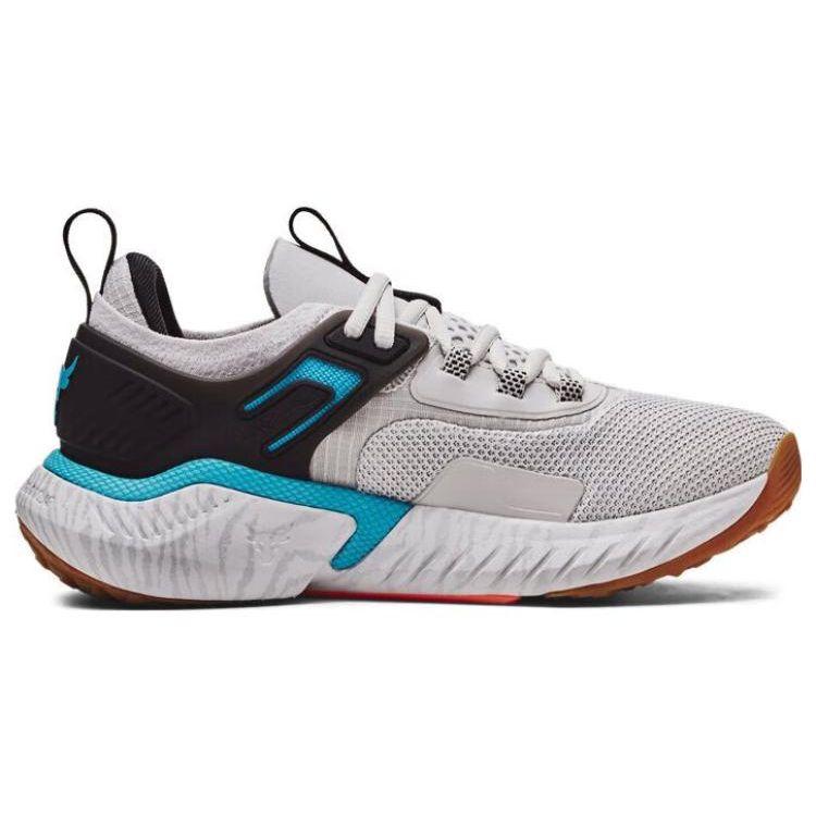 Under Armour Project Rock Johnson 5 Non-Slip Durable Low-Top Training Shoes Women Sneaker Gray Blue 3025436-101