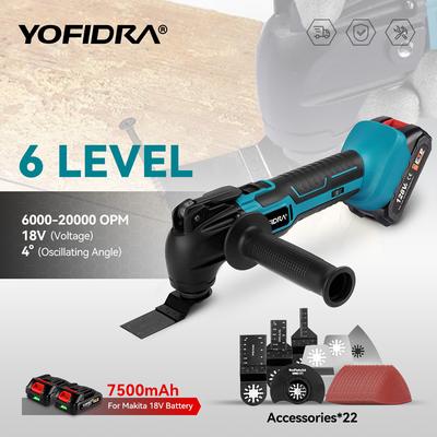 Oscillating Multifunction Tool 6 Gears Variable Cordless Woodworking Trimmer Cutting Tools For Makita 18v Battery