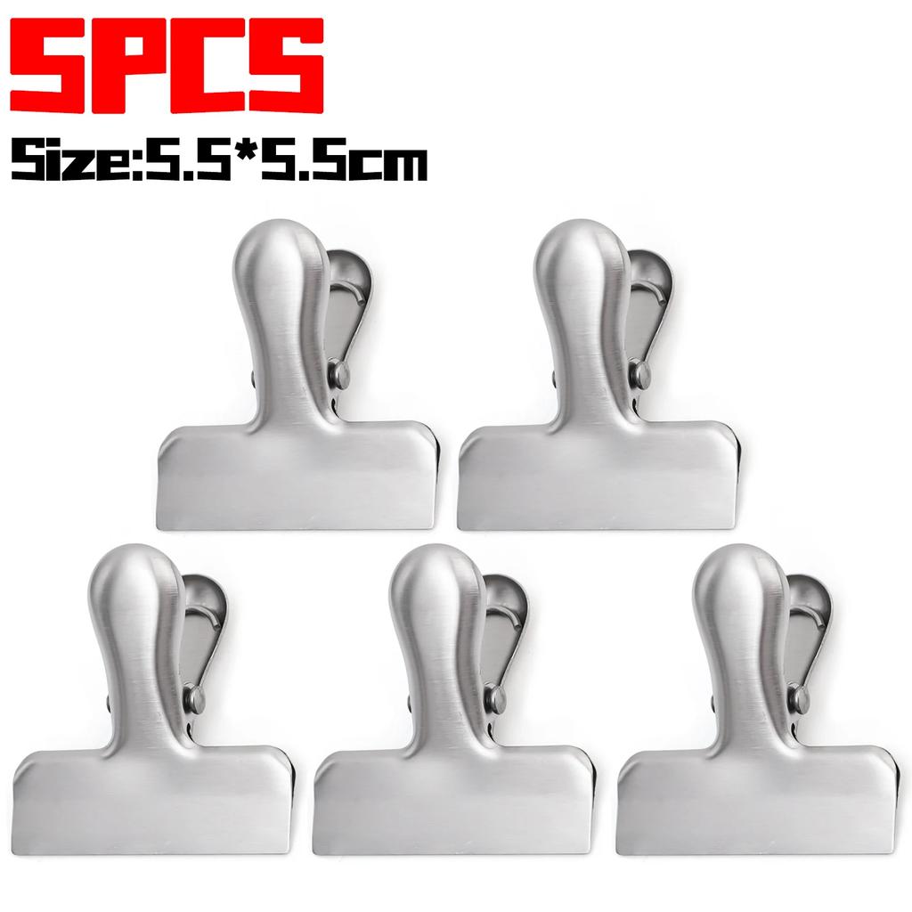 Stainless Steel Food Sealing Clips Snack Potato Chips Pockets Clip Vacuum Fresh-keeping Clamps Kitchen Storage Bag Clip Gadgets