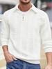 Half-Zip Stand Collar Cable Knit Men's Pullover Hoodie