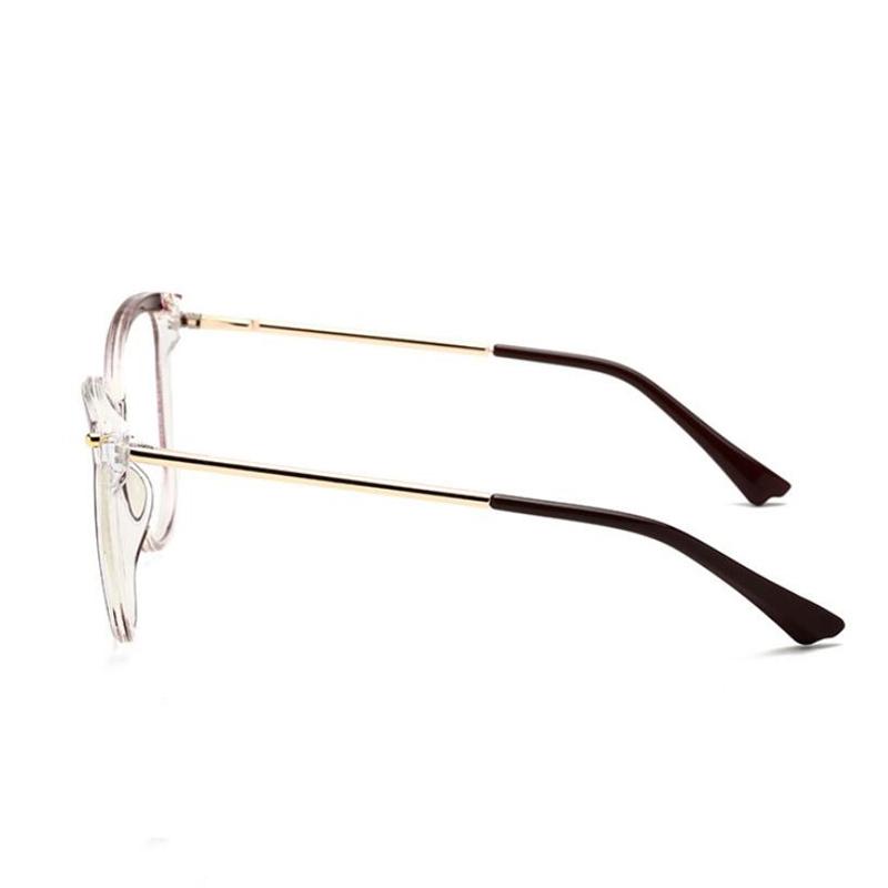 Big Frame Blue Light Blocking Cat Eye Glasses Women Photochromic Gray Prescription -6 To 0