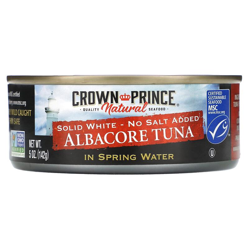 Albacore Tuna, Solid White - No Salt Added, In Spring Water, 5 Oz (142 G)