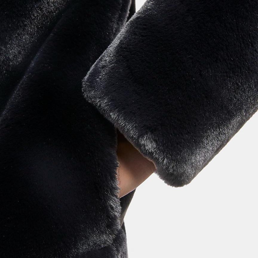 Nike Sportswear Big Swoosh Faux Fur Collar Jacket Women Jacket Black CU6558-010