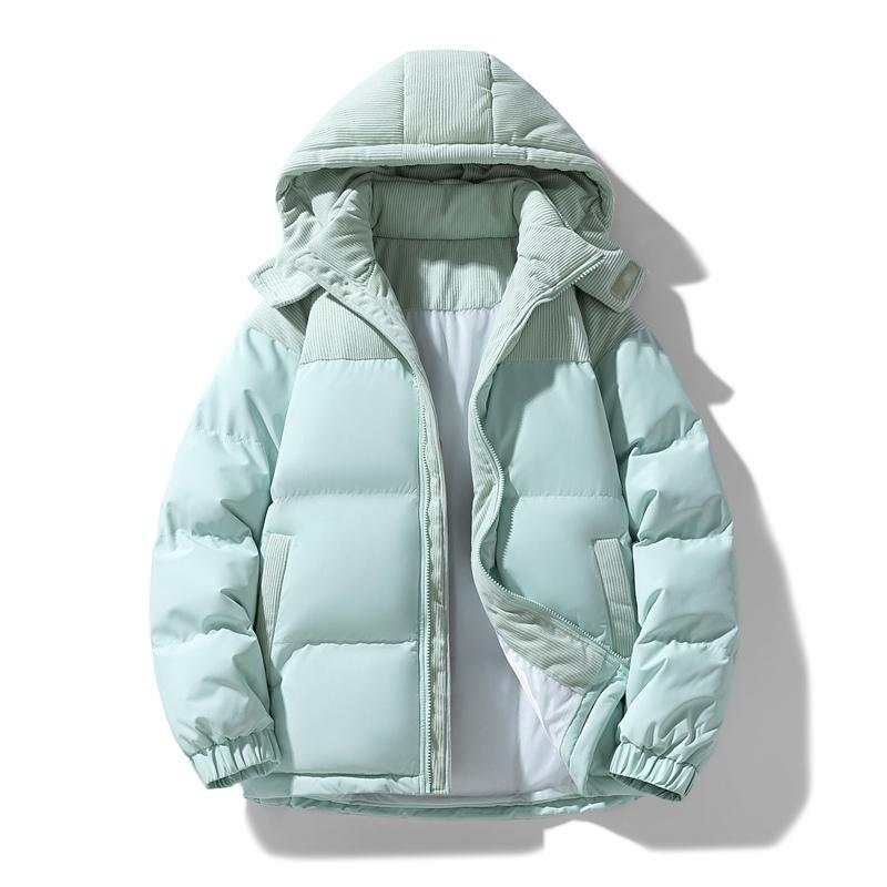 

Hooded Cotton Jacket for Men and Women In Winter Windproof Plus Velvet Thickened Cotton Jacket Couple Thickened High-quality Cotton Jacket 3XL світло-блакитного кольору