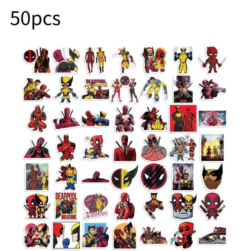 Cute Waterproof Deadpool And Wolverine Cartoon Stickers For Diy Guitar Notebook Luggage