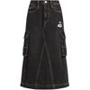 Originals Sport Lifestyle Series Loose Comfortable Striped Denim Maxi Skirt Women Skirts Black JX6864