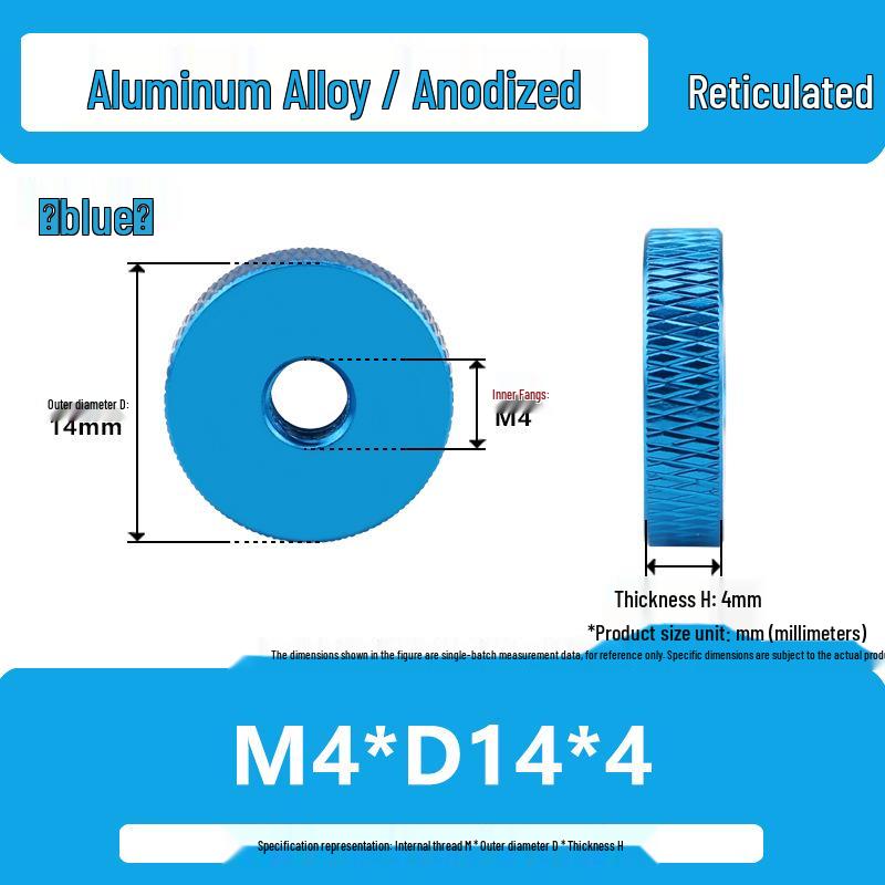 Aluminum Alloy Hand-Tightened Knurled Nut Adjustment Lock Gauge M3-M8