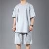 Plus Size 4XL-11XL Oversized Shorts Sets Summer T-shirt Vintage Clothes Men's 2 Pieces Set