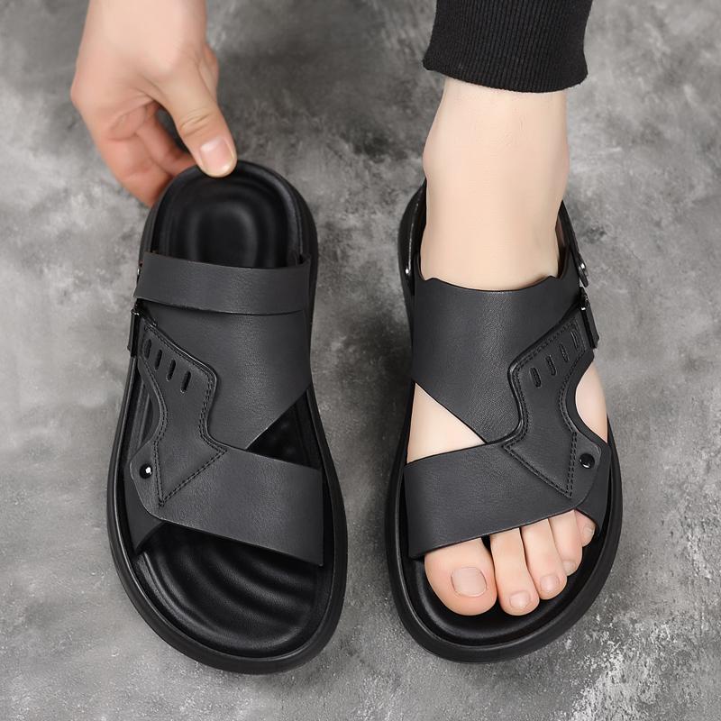Fashion Men's Slippers Summer New Sandals Light Adult Thick-soled Beach Shoes Non-slip Open-toe Sandals for Outdoor