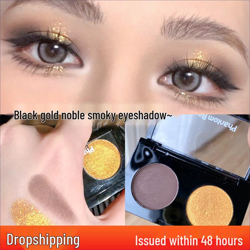 Phantom Bear Two-Color Eyeshadow Palette: Gilded Gold & Black Glitter